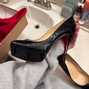 Christian Louboutin Black Patent Leather Heels BIANCA 120